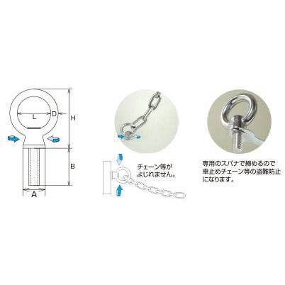 水本機械製作所　ステンレス　回転アイボルト　M12　IBS-12M　ミリネジ　10個