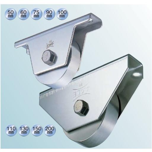 ヨコヅナ 440C ベアリング入 ステンレス 重量戸車 平型 JCS-1002 100mm 2個入