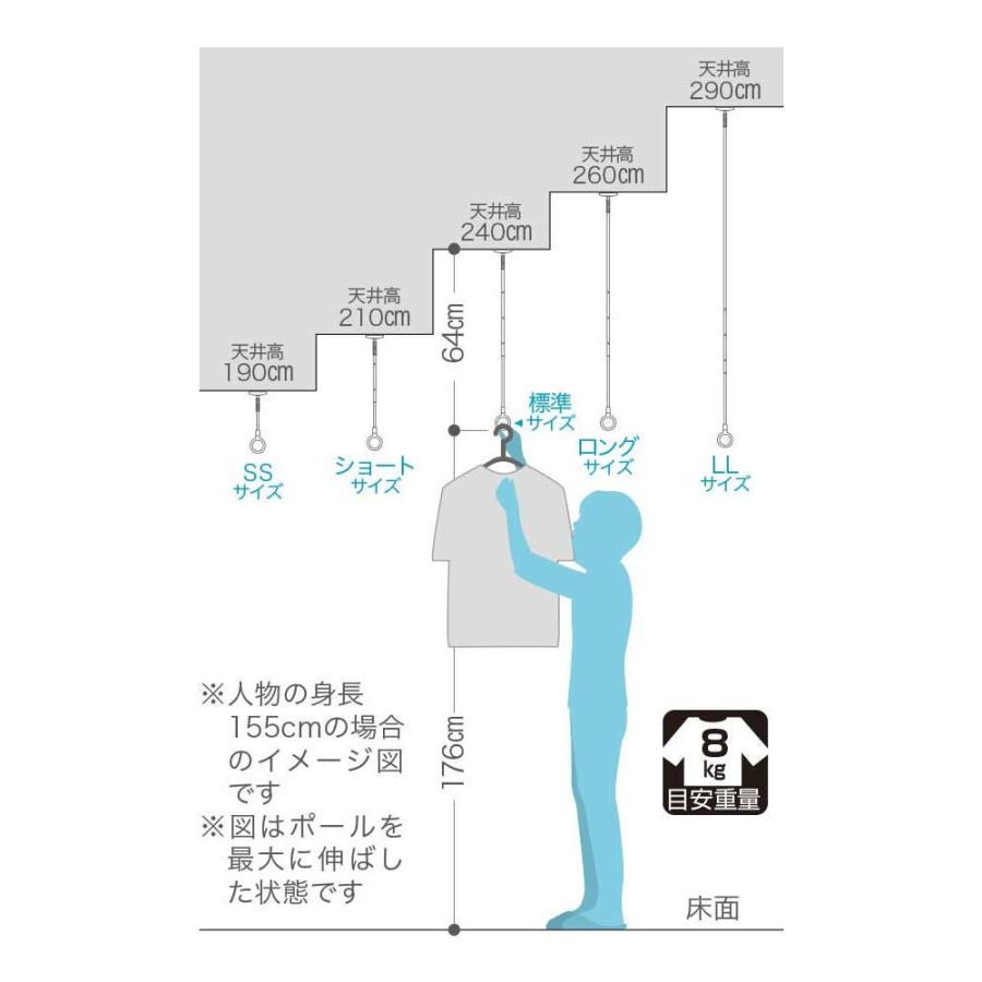 川口技研 室内用ホスクリーン ロングサイズ ポールのみ SPC型 SPD型