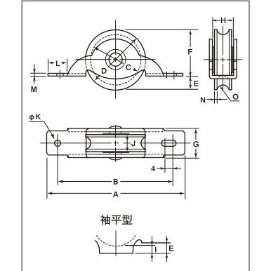 メール便 可 ヨコヅナ LP戸車プラス 鉄枠 平型 LPM-0302 30mm 20個入