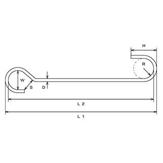 水本機械製作所 ステンレス ひっかけSカン 6mm×300mm SAU-300 1 水本機械製作所 ステンレス ひっかけSカン 6mm×300mm SAU-300 1