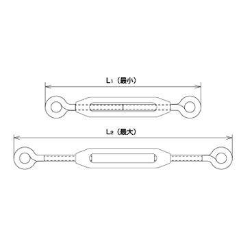 水本機械製作所 ステンレス 枠式ターンバックル アイ&アイ M5 水本機械製作所 ステンレス 枠式ターンバックル アイ&アイ M5