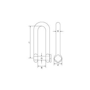 メール便 可 水本機械製作所 ステンレス ロング角頭シャックル メール便 可 水本機械製作所 ステンレス ロング角頭シャックル