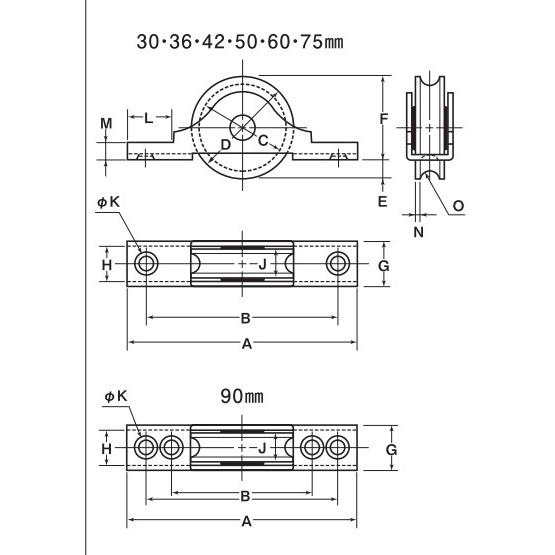 メール便　可　ヨコヅナ　ベアリング入　12個入　ステンレス戸車　丸型　SBS-0361　36mm