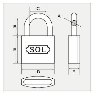 SOLHARD シリンダー南京錠 No.2500-70mm 同一鍵定番 6個入｜iwauchi-kanamonoten｜02