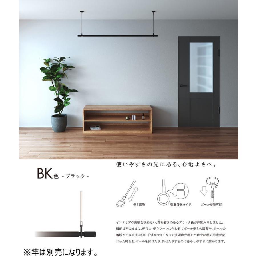 ホスクリーン 川口技研 室内用 物干し金物 ロングサイズ SPCL-BK ブラック 2本 1セット｜iwauchi-kanamonoten｜03