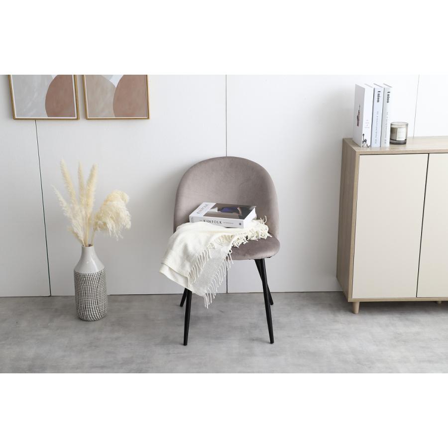 ベロア ダイニングチェア 単品 オシャレ イス ベロア素材 幅50cm×奥行