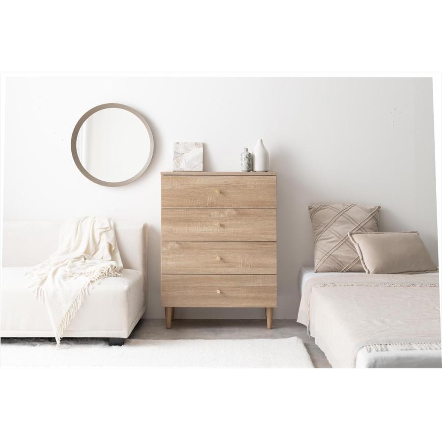 チェスト 幅65cm 奥行31cm 高さ88.2cm タンス 4段 脚付き 木目調