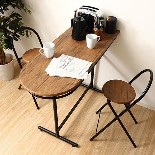 カウンターテーブル×1 チェア×2 3点セット コンパクト モダン オシャレ