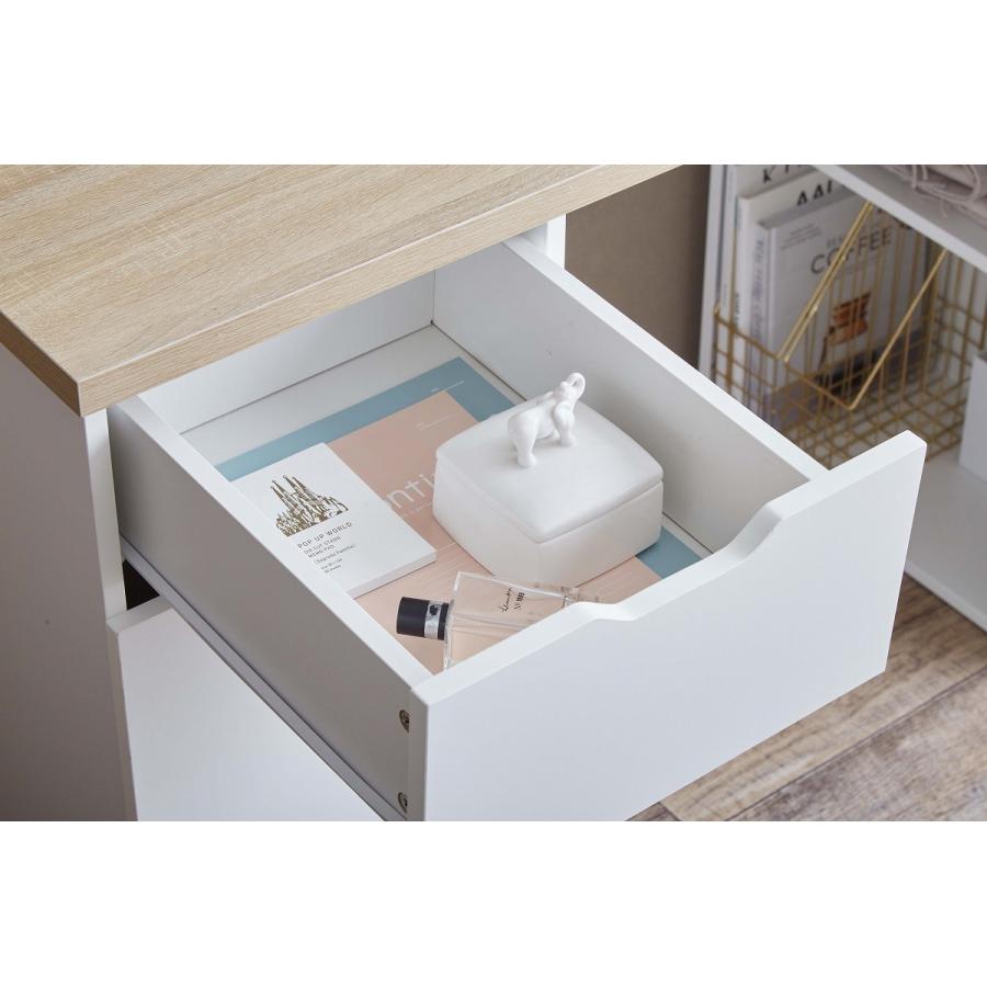 デスク 収納付き 幅120cm 引き出し 開き扉 棚 パソコンデスク 机 奥行