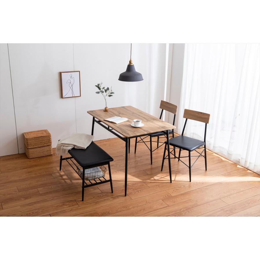 く日はお得♪ Roly 幅110cm ダイニングテーブル+ベンチ+チェア2脚