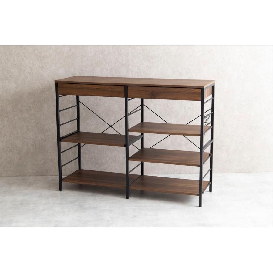 レンジラック 幅120cm レンジ台 シンプル 引き出し付き キッチン収納