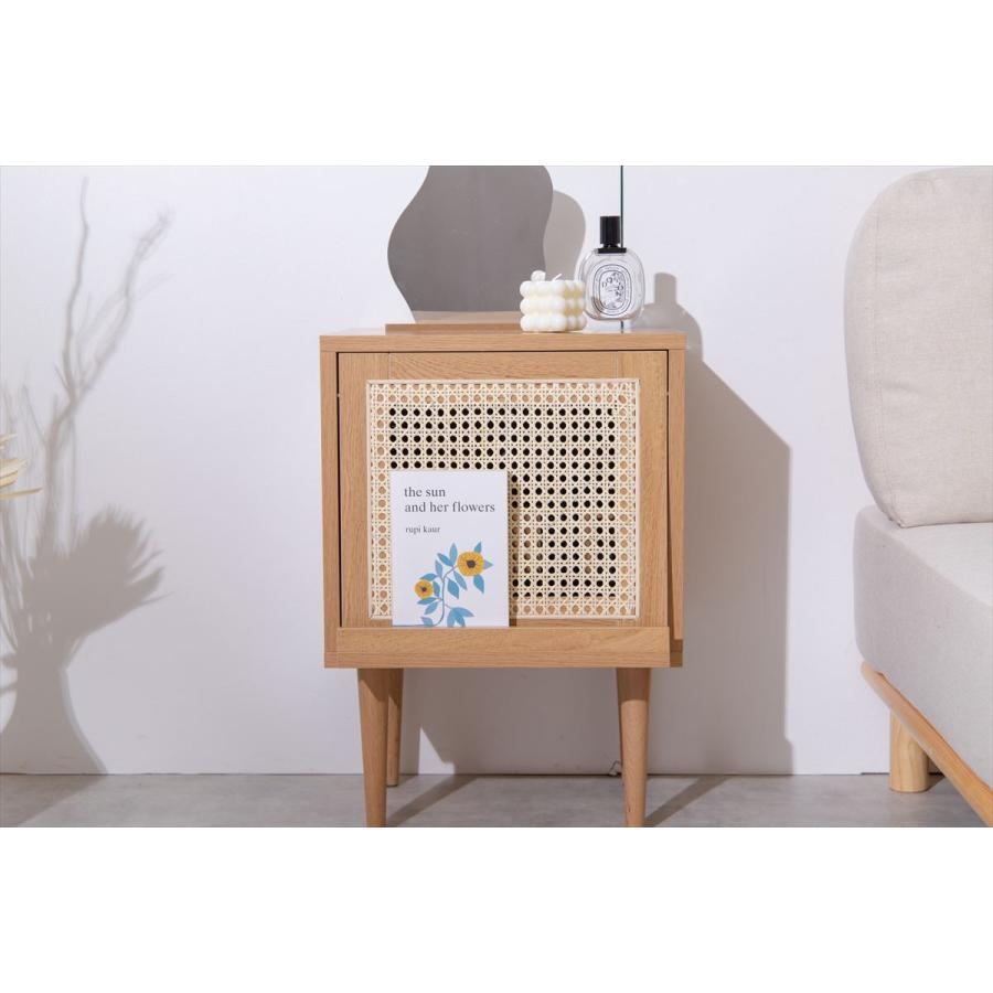 ラタン サイドキャビネット サイドテーブル ナイトテーブル Wi