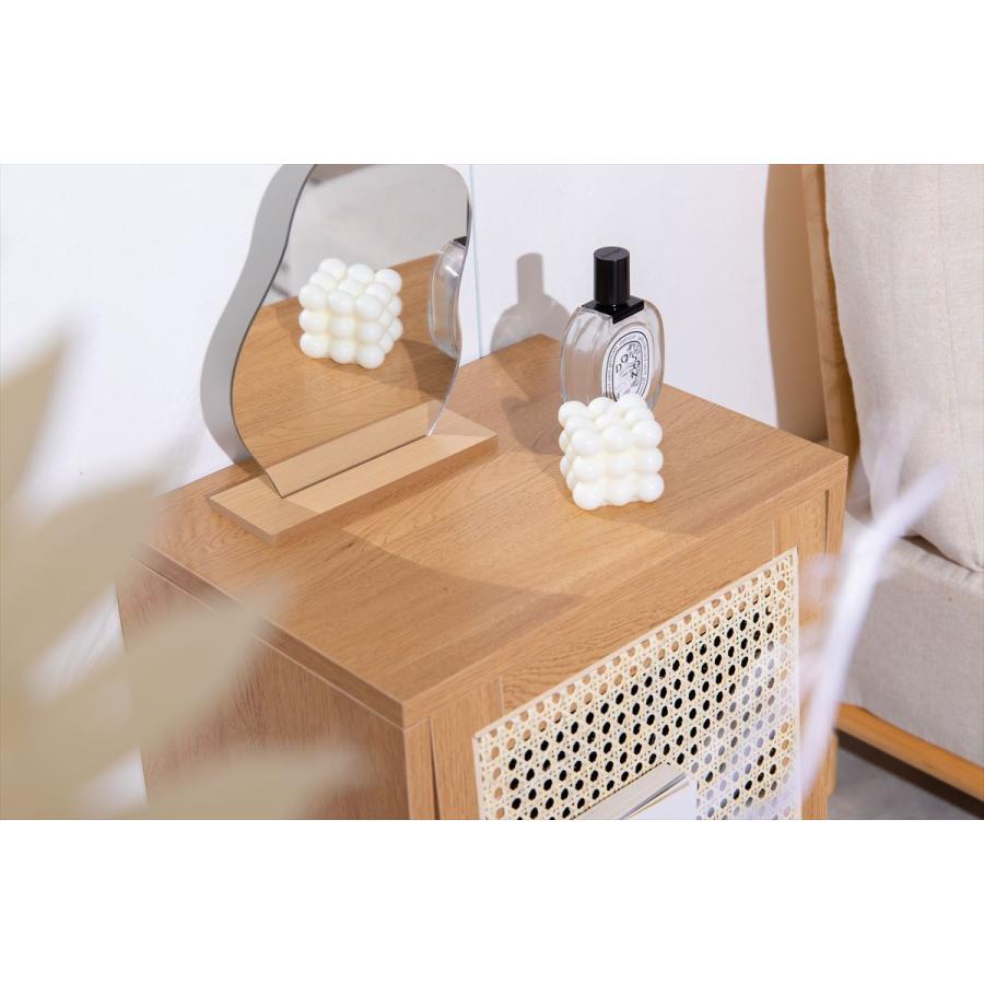 ラタン サイドキャビネット サイドテーブル ナイトテーブル Wi-Fi