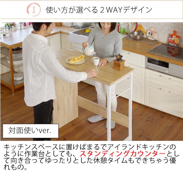 キッチンカウンター ハイタイプ 収納棚 壁面 対面 ごみ箱収納 幅98