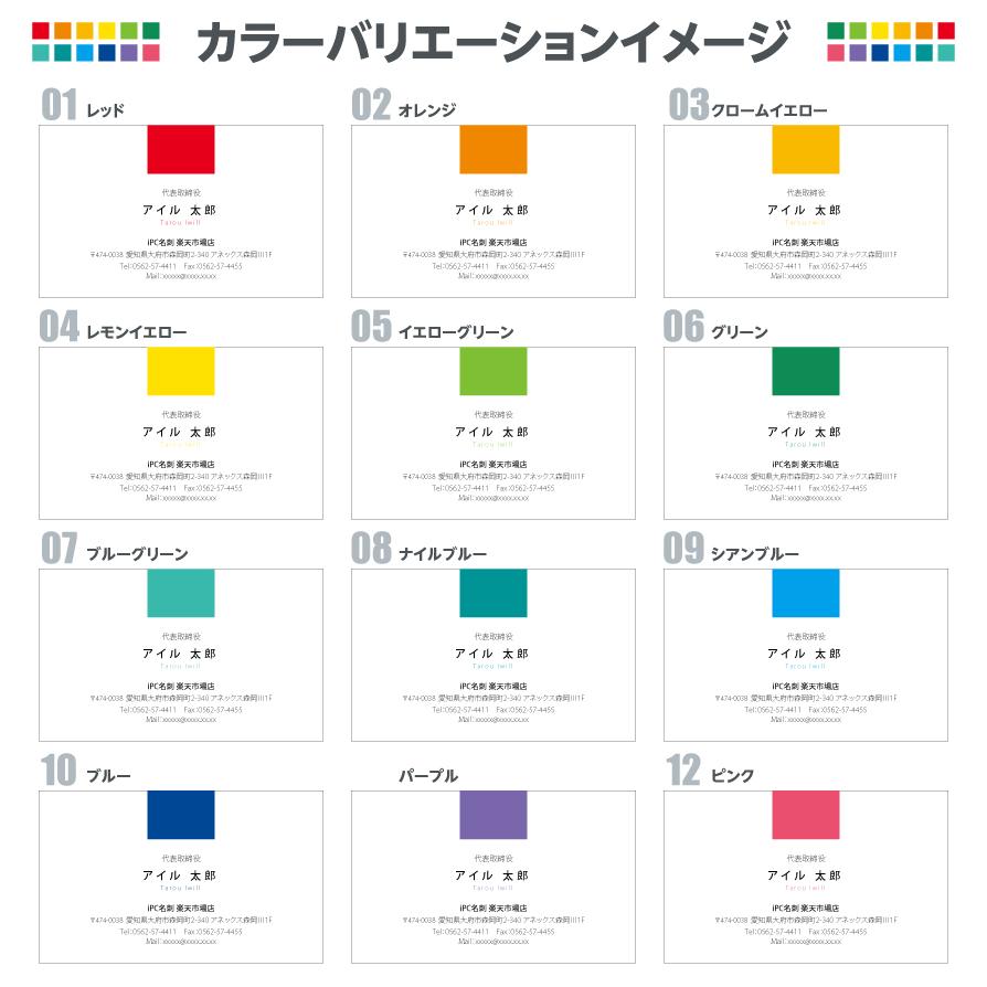 名刺印刷 100枚 名刺簡単作成【選べる12色】校正無料 ゆうパケット送料無料 2c001 | ブランド登録なし | 03