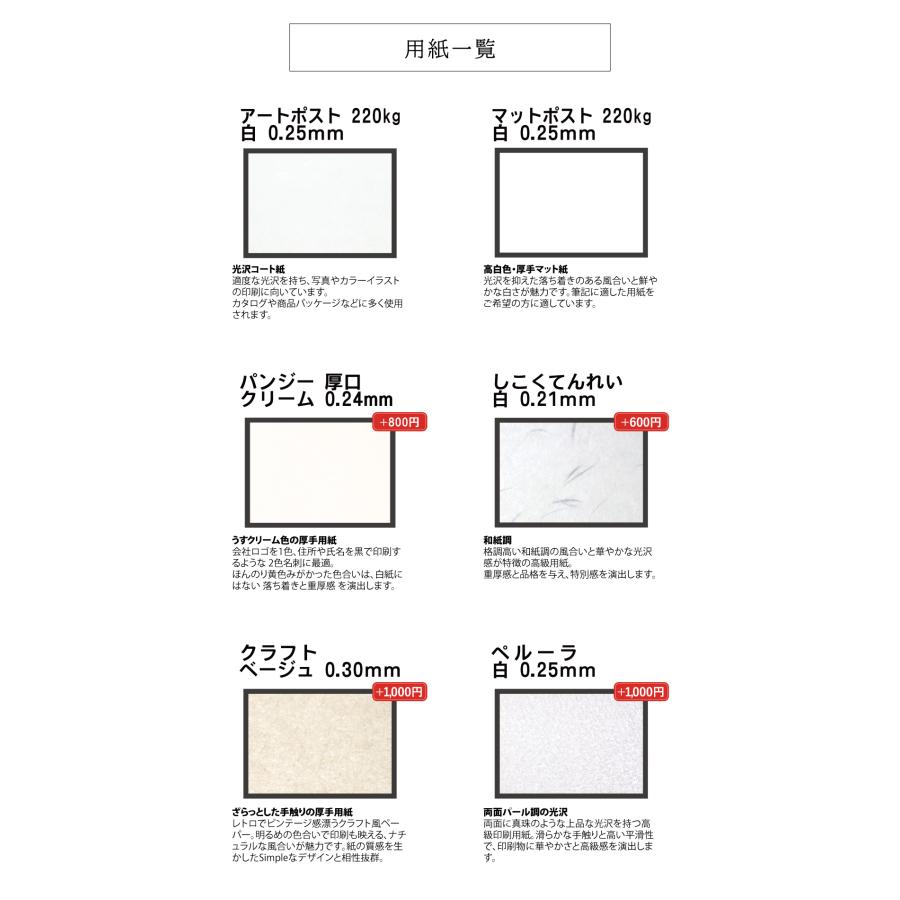 名刺印刷 100枚 名刺簡単作成【選べる12色】校正無料 ゆうパケット送料無料 2c006 | ブランド登録なし | 06