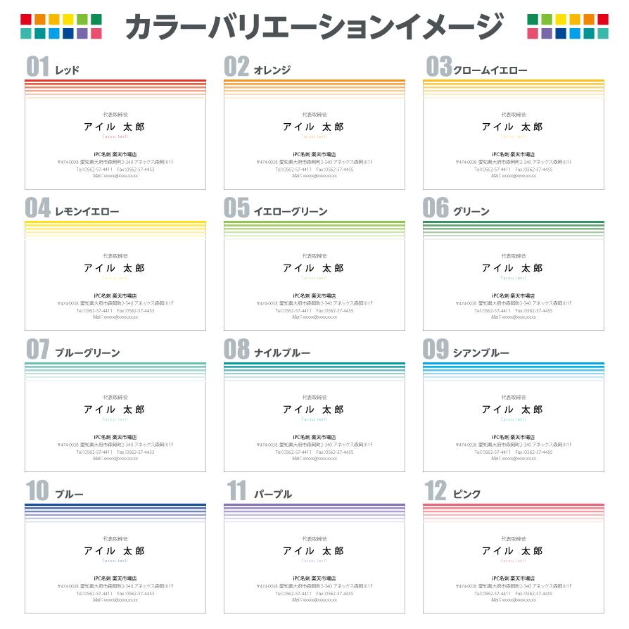名刺印刷 100枚 名刺簡単作成【選べる12色】校正無料 ゆうパケット送料無料 2c010 | ブランド登録なし | 03