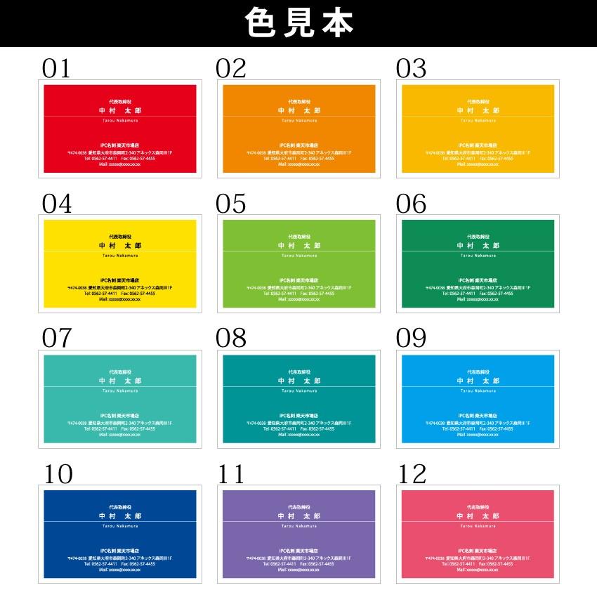 名刺印刷 100枚 名刺簡単作成【選べる12色】校正無料 ゆうパケット送料無料 2c016 | ブランド登録なし | 02