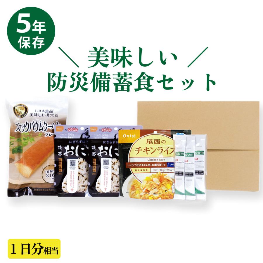 訳あり 5年未満 防災備蓄用 非常食1日分Aセット 尾西食品 携帯おにぎり