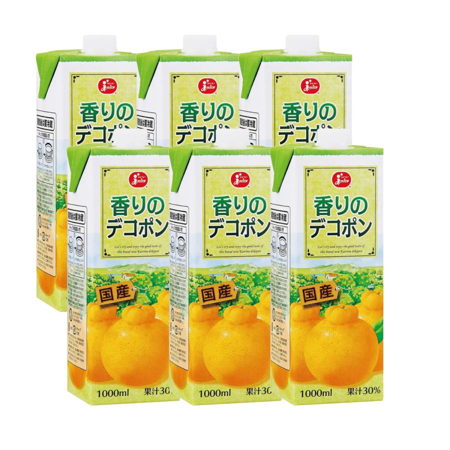 ジューシー 香りのデコポン 1000ml×6本 1L 紙パック入り 果汁30％ 熊本