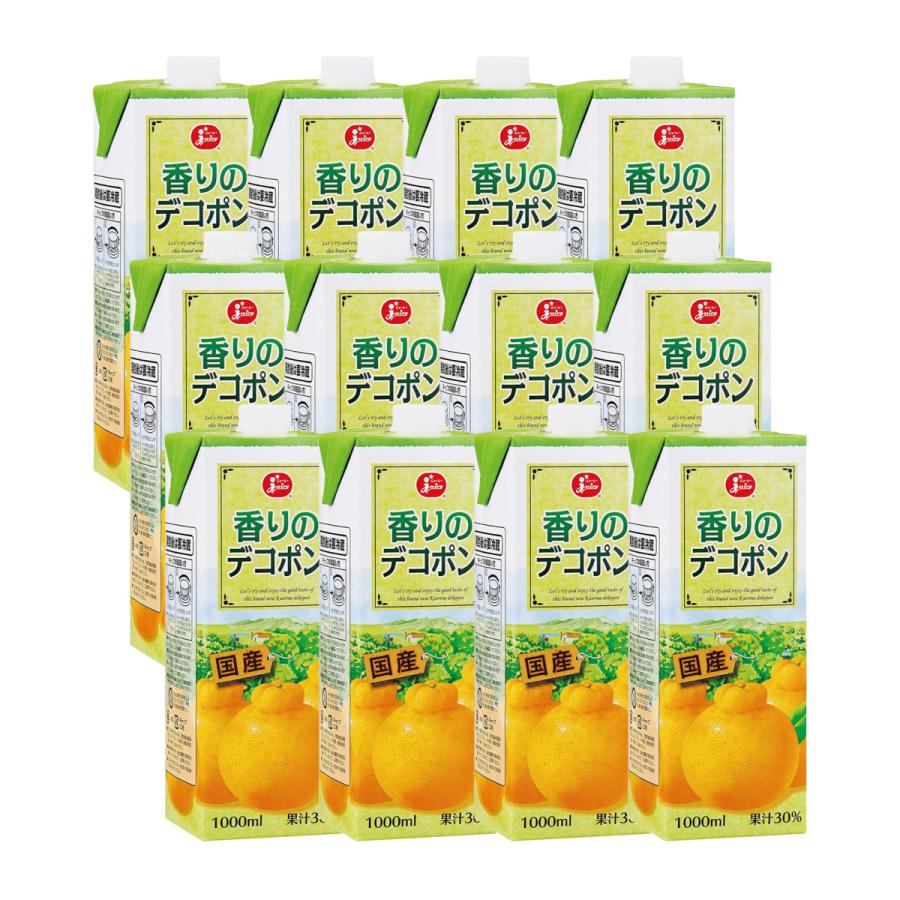 ジューシー 香りのデコポン 1000ml×12本 1L 紙パック入り 果汁30