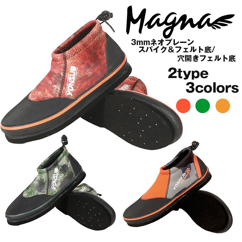 MANA　送料込み　フィン付き MAGNA(マグナ) ウェーディングシューズ フエルト底 フィッシング