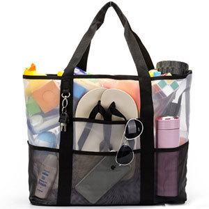 折ジワありの為大幅値下げ！トート メッシュ プール たっぷり収納 レディース 大容量 アウトドア 軽量 ホワイト |  | 02