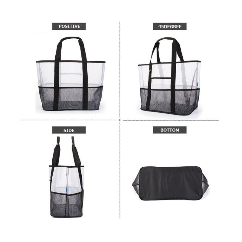 折ジワありの為大幅値下げ！トート メッシュ プール たっぷり収納 レディース 大容量 アウトドア 軽量 ホワイト |  | 03