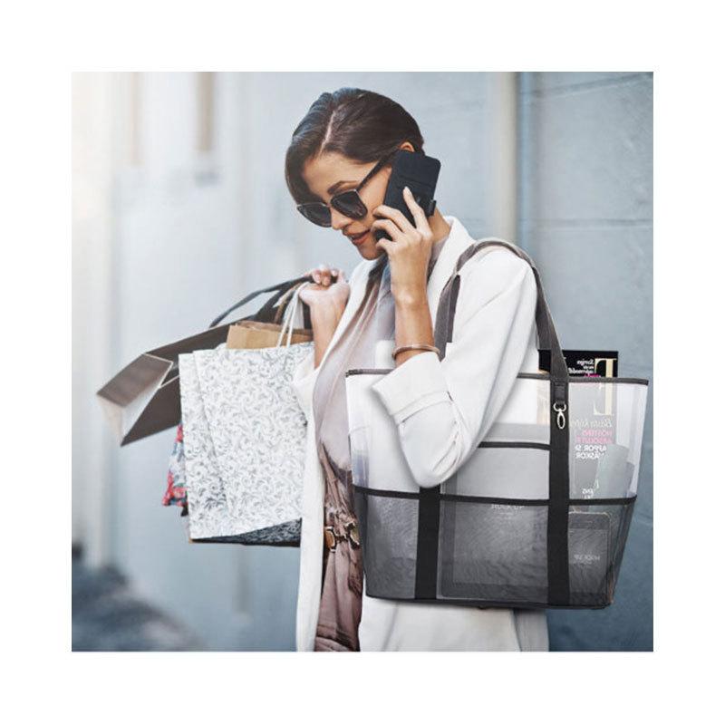 トート メッシュ プール たっぷり収納 レディース 大容量 アウトドア 軽量 ホワイト |  | 01