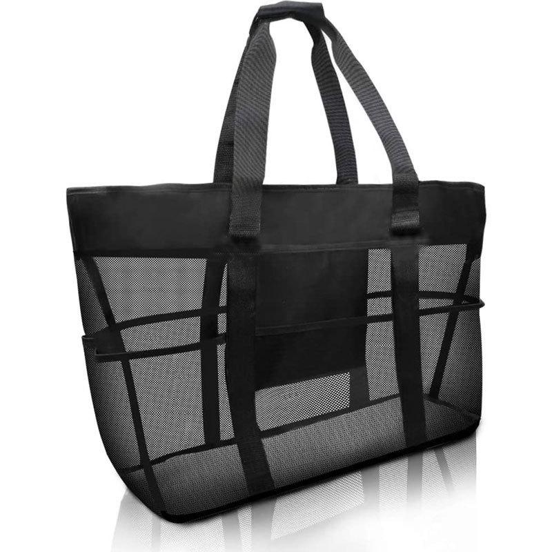 折ジワありの為大幅値下げ！トート メッシュ プール たっぷり収納 レディース 大容量 アウトドア 軽量 ブラック | 