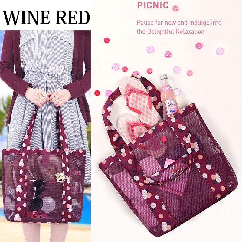 トート メッシュ ビーチバッグ プール ビニールバッグ レディース アウトドア 軽量 |  | 04