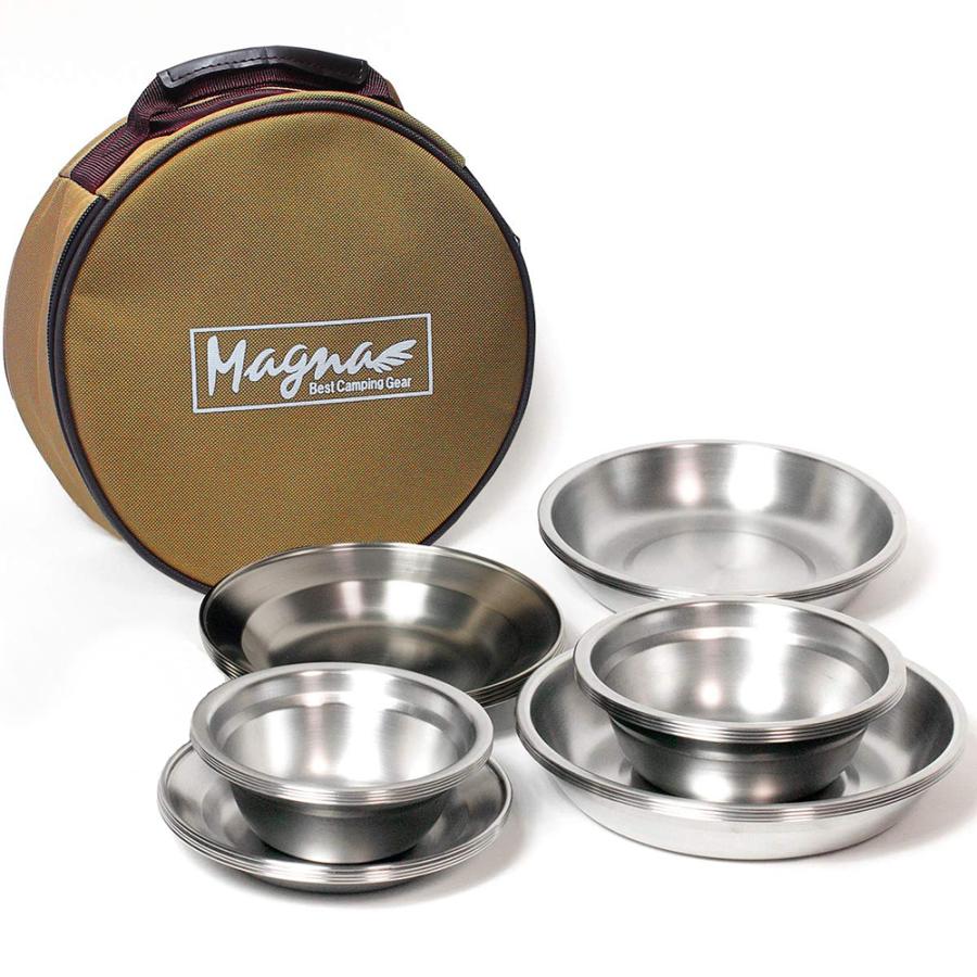 MAGNA(マグナ) ステンレス食器セット 天然木 まな板付き キャンプ バーベキュー アウトドア ファミリー |  | 01