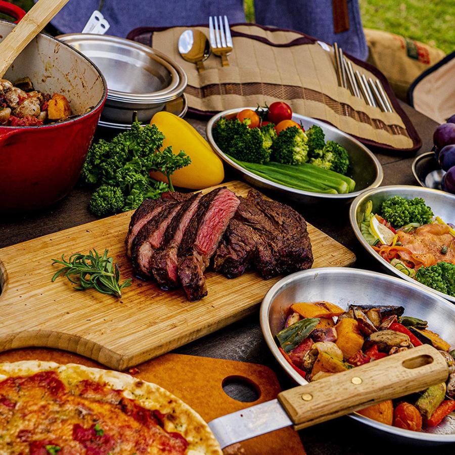 MAGNA(マグナ) ステンレス食器セット 天然木 まな板付き キャンプ バーベキュー アウトドア ファミリー |  | 05