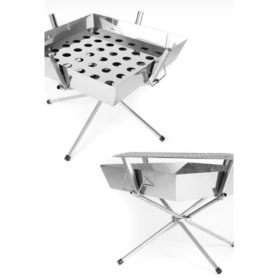 ファイアグリル 焚火台 コンロ板厚 08 レイハチ バーベキューコンロ 国内仕上げ バリ取り研磨済 大きく開く 収納ケース  当店限定！純正オプションパーツ対応済 |  | 02