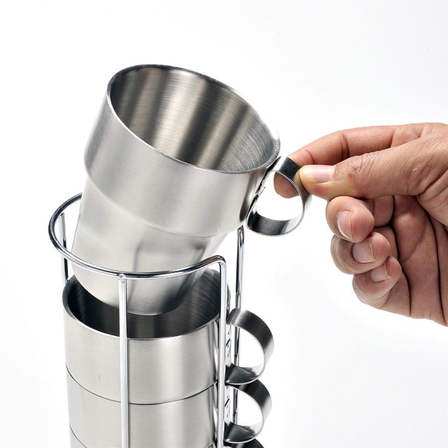 キャンプ マグカップセット アウトドア ステンレス ダブルウォール 二重構造 マグカップ 6個セット メッシュバッグ付き |  | 02