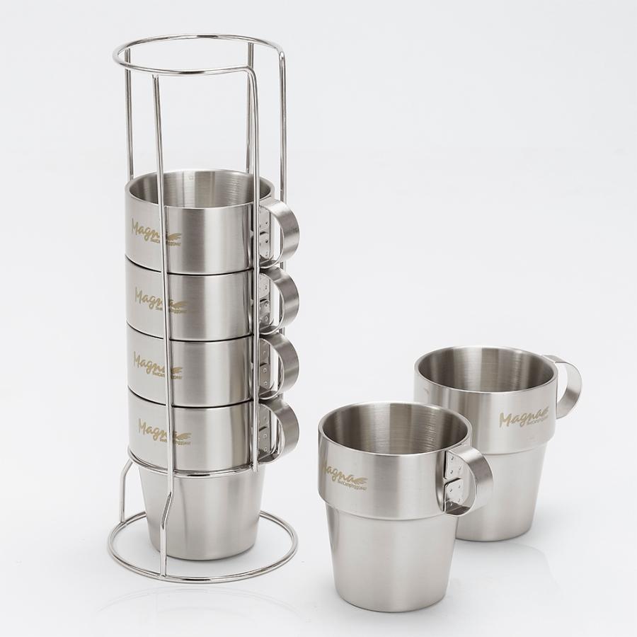 キャンプ マグカップセット アウトドア ステンレス ダブルウォール 二重構造 マグカップ 6個セット メッシュバッグ付き |  | 03