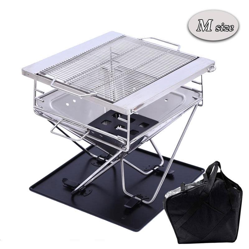 MAGNA(マグナ) ファイアグリル 高さ5段仕上げ 焚火台 M バーベキューコンロ スターターセット 収納ケース 焼網も ステンレス製 3-4人用 | 