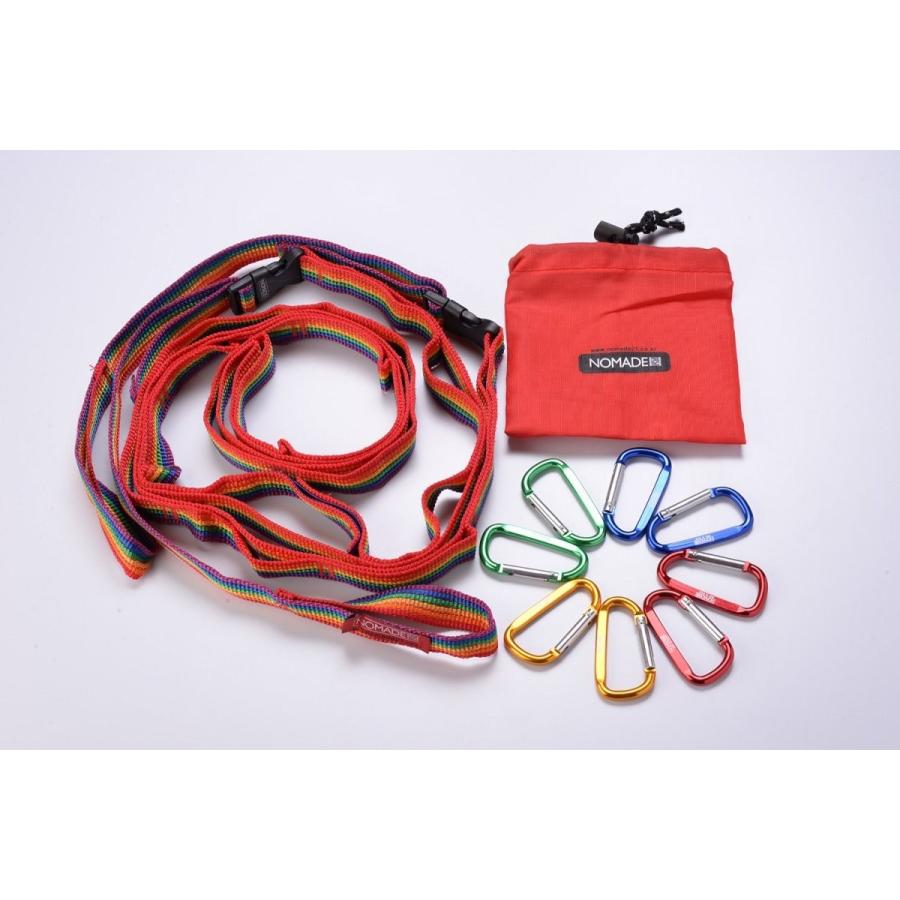 NOMADE　レインボーハンギングチェーン　カラビナ８個セット　140cm〜250cm まで調節可能　キャンプ　アウトドアで活躍 | 