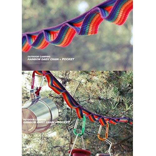 NOMADE　レインボーハンギングチェーン　カラビナ17個セット　140cm〜250cmまで調節可能　キャンプ　アウトドアで活躍 | 