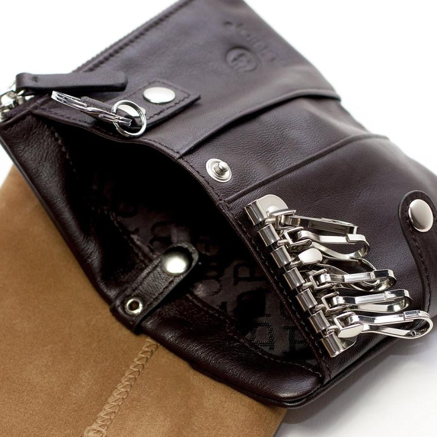 GUAIDI 本革 牛革 キーケース 小銭ポケット付き ６連 スマートキーケース ブラウン |  | 02