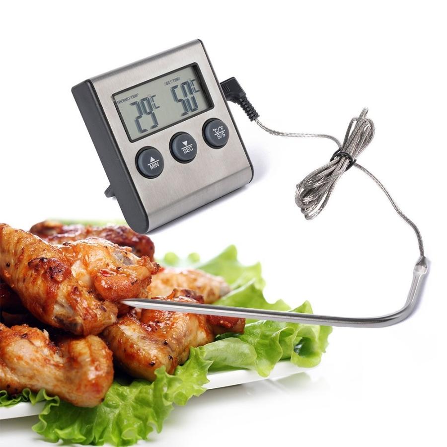 デジタル温度計 料理用温度計 キッチンタイマー プローブ　BI077 |  | 01