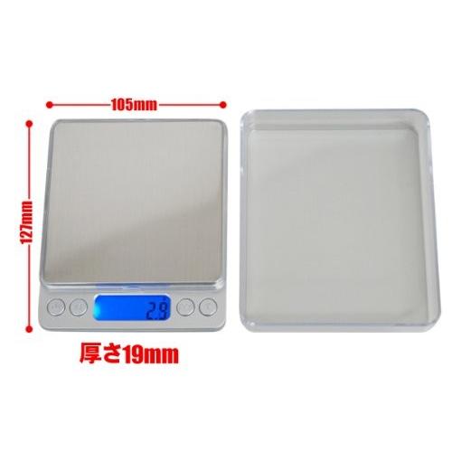 コンパクト 精密 電子 はかり デジタル スケール 0.1g〜3000g　単4電池 2本付 |  | 01