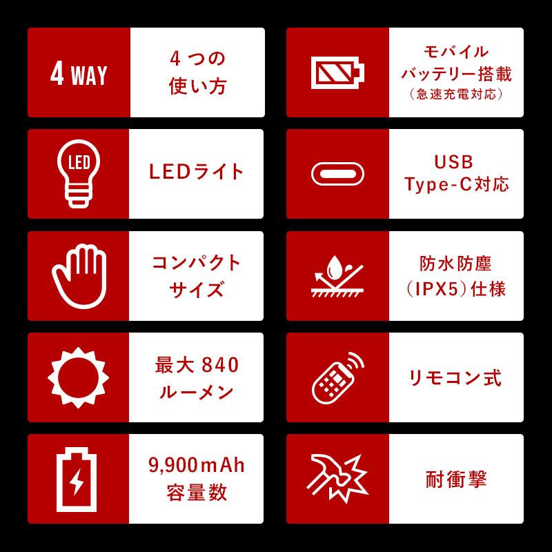 MAGNA（マグナ） リモコン付 迷彩 LEDランタン ３WAY 550ルーメン 連続点灯240h |  | 05