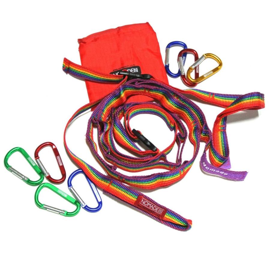 NOMADE NEW レインボー デイジー ハンギング チェーン (カラビナ 7個) セット 140 〜最長250 cmまで調節可能 屋外のキャンプ、BBQ | 