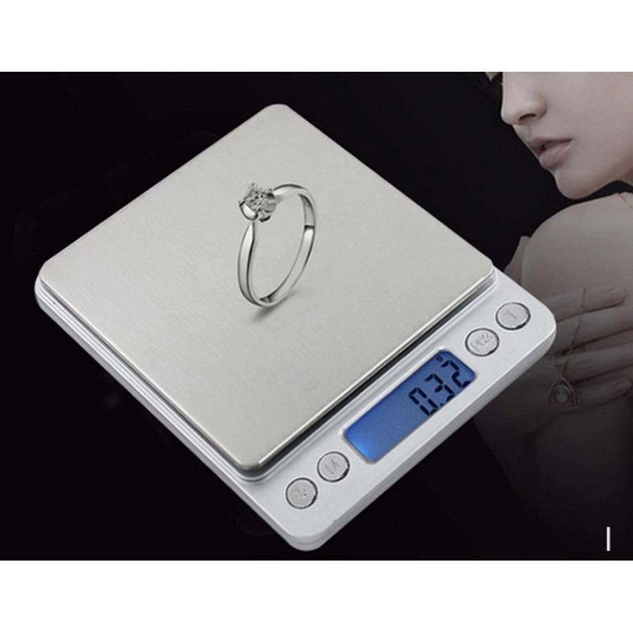 デジタル ジュエリー＆キッチン 精密スケール 500g/0.01g 風袋機能 異なるサイズのトレイ 2個付き |  | 01