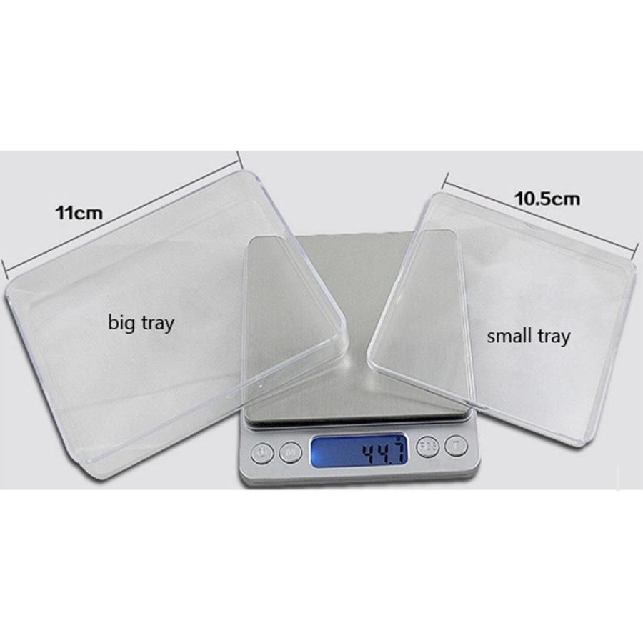 デジタル ジュエリー＆キッチン 精密スケール 500g/0.01g 風袋機能 異なるサイズのトレイ 2個付き |  | 02