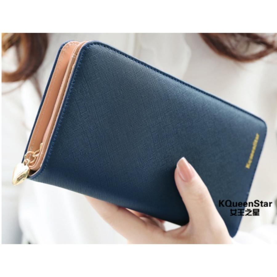 ハート モチーフ ラウンド ファスナー 大きめ バイカラー 大人 パステル カラー キュート かわいい レディース ロング ウォレット 長財布 |  | 01