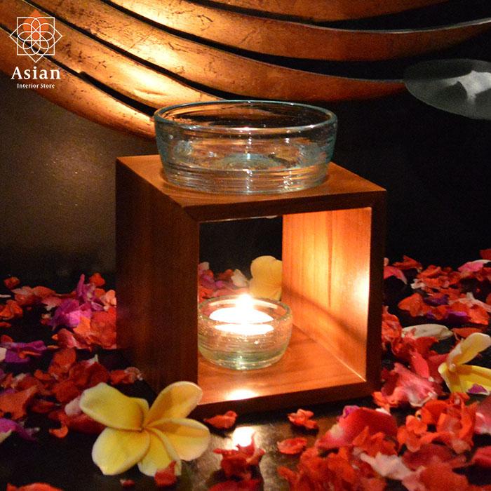 アロマポット おしゃれ 木製 ガラス アロマ キャンドル 高級 アロマ