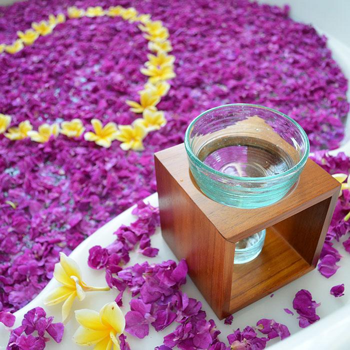 アロマポット おしゃれ 木製 ガラス アロマ キャンドル 高級 アロマバーナー 芳香器 アジアン バリ バリ雑貨 アジアン雑貨 バリ風 プレゼント Dの画像